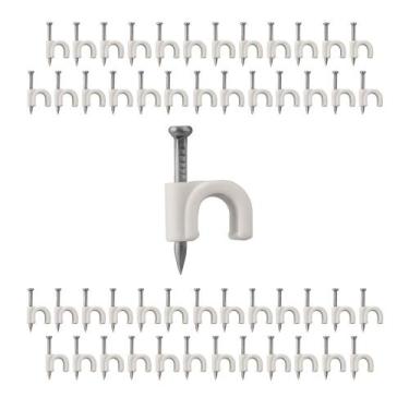Imagem de Kit Com 250 Fixadores De Fios E Cabos Paralelos Coaxial Branco 10mm - 