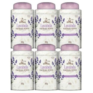 Imagem de Kit 6 Talco Perfumado Alma De Flores Lavanda 100G - Memphis