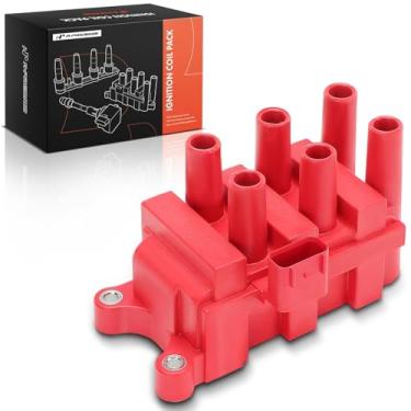 Imagem de A-Premium (Vermelho) Pacote de bobina de ignição do motor compatível com Ford F-150, Mustang, Taurus, E-150 Econoline, E-250 Econoline, Ranger, Freestar, Windstar & Mazda B3000, MPV e Mercury Cougar