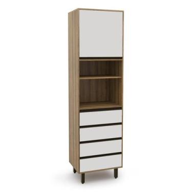 Imagem de Armário Paneleiro 1 Porta 4 Gavetas Confort - Batrol Móveis