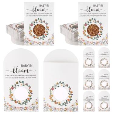 Imagem de HCEWSBFD Pacote com 100 lembrancinhas de pacote de sementes de bebê em flor, lembrancinhas de festa para convidados organizadores de bolsas de armazenamento de flores silvestres, envelopes kraft