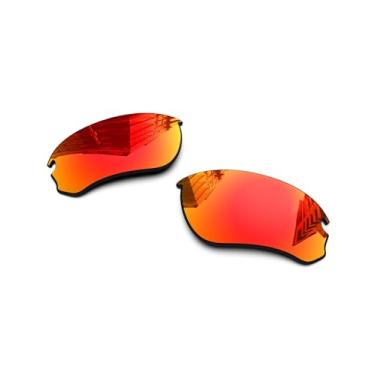 Imagem de Lentes de reposição polarizadas de 1,6 mm para óculos de sol Oakley Flak Draft OO9364 67 mm, proteção UV, lente espelhada escura, peças de reparo e kit (vermelho fogo)