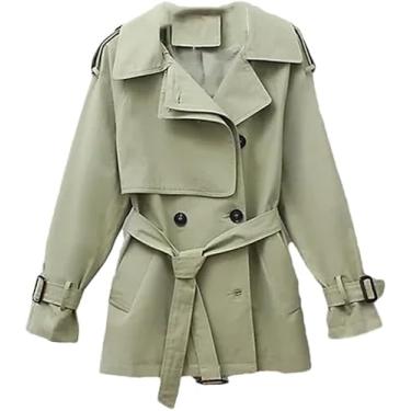 Imagem de Trench Coat Feminino Primavera Outono Feminino All-match Curto Casaco Corta-vento Feminino Solto, Light EN8, XXL