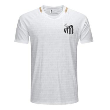 Imagem de Camisa Santos Masculina Manto Oficial Licenciada - Braziline, Branco, 
