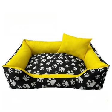 Imagem de Cama cachorro medio caminha pet 60 x 50 com ziper lavavel fundo impermeavel +almofadinha(PATINHA AMARELA (M))