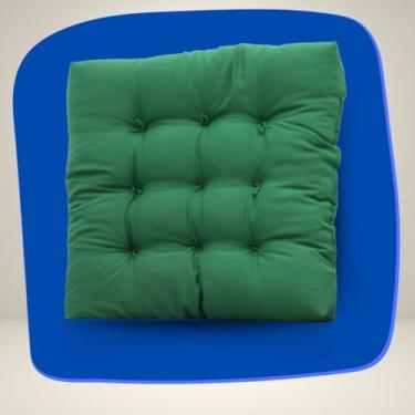 Imagem de Almofada para Cadeira Assento Poltrona 60x60cm Decorativa(VERDE BANDEIRA)