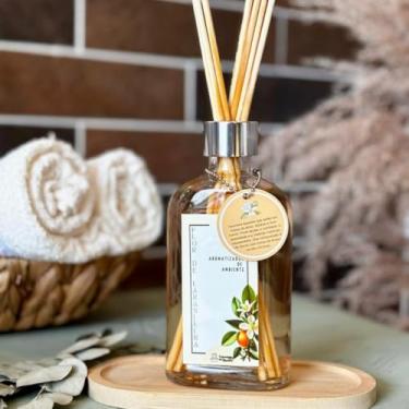 Imagem de Aromatizador com Essência Flor de Laranjeira 200ml – Relaxamento e Cobertura Eficiente de Ambientes com Palitos de Fibra de Algodão.