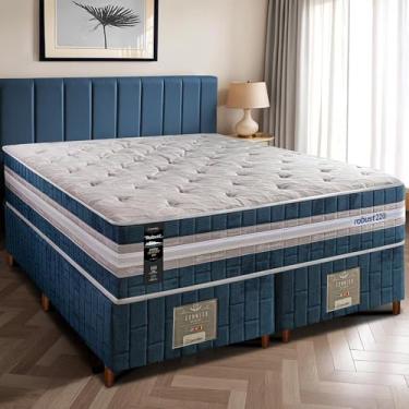 Imagem de Cama Box King Colchão + Box 193x203x70 com Molas Ensacadas Robust 220 Azul Cama Inbox