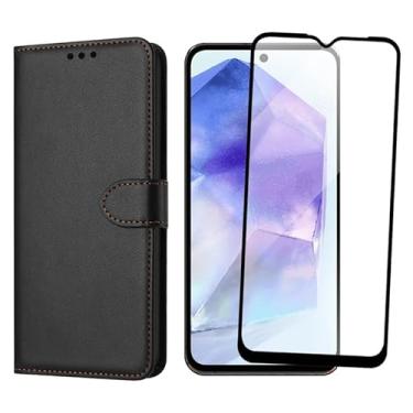 Imagem de Capa Carteira Para Galaxy A55 Capinha Flip Case + Película de Vidro Temperado 3D