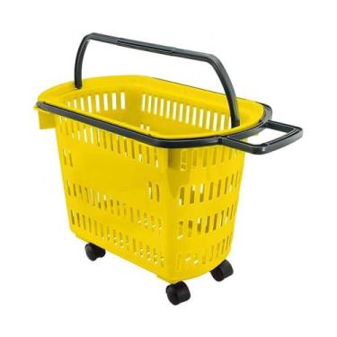 Imagem de Cesto De Compras Para Supermercado Tamanho Grande Com Rodízio D300 - D