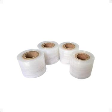 Imagem de Kit 100 Rolos De Filme Stretch Corte Especial De 50mm (5Cm) Virgem X 25 micras
