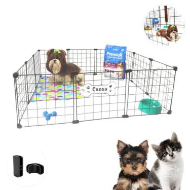 Imagem de Cercado Pet Modular 12 Telas 30x30cm Gaiola Coelho Gato Cão Pequeno Te