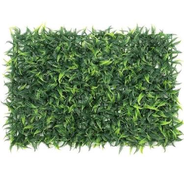 Imagem de Kit Placas De Samambaia Verde Escuro 40 x 60cm Muro Inglês Jardim Vertical (50 Unid)