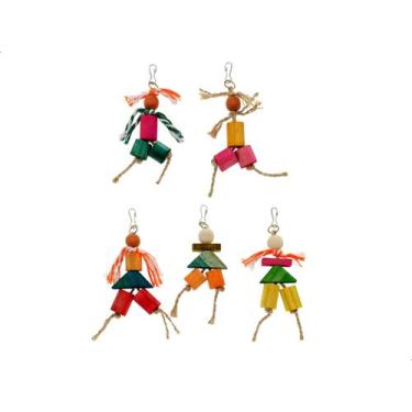 Imagem de Brinquedo Passaros Aves Boneco Madeira Calopsita Periquito - WI MASTER