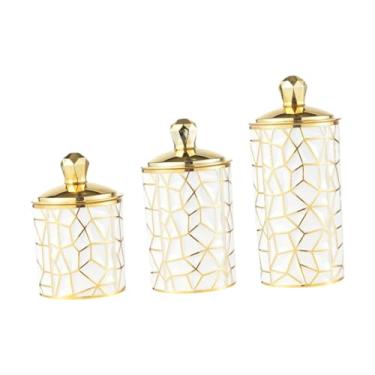 Imagem de AFXGUSD 3 Peças de Pote de Café para Biscoitos, Pote Decorativo Portátil, Lata de Chá, Recipiente para Armazenamento de Grãos de Café para Doces, Massas, açúc, Style a, Tamanho real