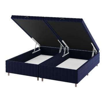 Imagem de Base Box Bau Queen Size Ravena (43x158x198cm) Turkey Azul - Casa Giulia