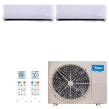 Imagem de Ar Condicionado Multi Split Inverter Midea Atom 28000 BTUs (2x 12000 Hi Wall) Quente Frio - 220V