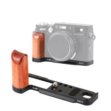 Imagem de Tangxi Pega X100VI/X100V, Aperto de Madeira Em Forma de L Com Placa de Liberação Rápida para Arca, Suporte L Com Rosca 1/4" (Preto)