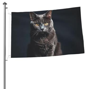 Imagem de Bandeira bandeira de jardim de 8,5 x 5,5 m bandeira dupla face resistente ao desbotamento para fora de boas-vindas bandeira de quintal gato na mesa bandeira de saudação bandeira de feriado