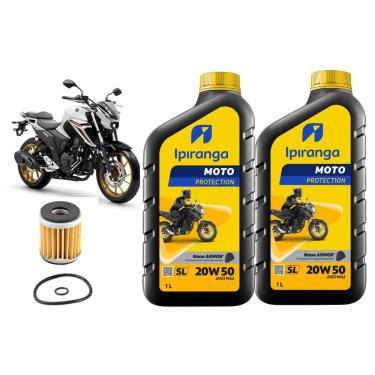 Imagem de Kit Troca Oleo 2L IPIRANGA PROTECTION Mineral 20w50 + Filtro de Óleo Fazer Lander Teneré Xtz 250 CRYPTON Filtran