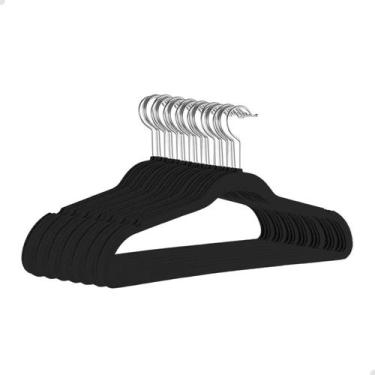 Imagem de Cabides Slim Veludo Adulto Bege 20 Peças Resistente Compacto - VLPECOM