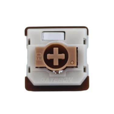 Imagem de GATERON KS-33 Interruptores de teclado chocolate de baixo perfil, tátil 55gf 3 pinos RGB LED pré-lubrificado de fábrica para teclado mecânico MX (35 peças)