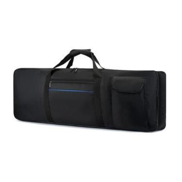 Imagem de Yunhgft Bolsa Organizadora para Teclado E Piano Eletrônico com 61 Teclas, Bolsa para Armazenamento de Viagem, Bolsa para Teclado de Piano para Transporte de a, com Faixa Azul