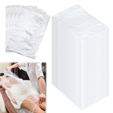 Imagem de Aphumedc 200 peças de plástico para envolver o corpo, forros de sauna de 200 x 123 cm, envoltório descartável para sauna, cobertor infravermelho espesso para beleza, acessórios de sauna para terapia