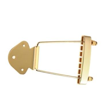 Imagem de Eujgoov Trapézio Tailpiece Ponte Substituição 6 Cordas Guitarra Acessório para Jazz Guitarra Elétrica ou Baixo (Ouro)