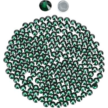 Imagem de Flatback Hotfix Strass Vidro Redondo Cristais Gemas para Artesanato Roupas Maquiagem - Esmeralda (SS6/2MM/1440pcs)