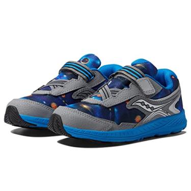 Imagem de Saucony Tênis de corrida unissex infantil Ride 10 Jr, Cinza/azul/espaço, 20