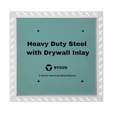 Imagem de Byson Painel de acesso 50.8 cm x 50.8 cm Drywall Access Panel Tape In - Ideal para paredes e tetos - Porta de bloqueio articulada destacável com moldura de aço, porta de drywall de 5/8 polegadas de