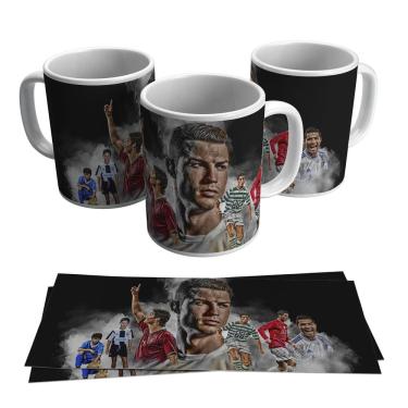 Imagem de Caneca Cristiano Ronaldo Jogador Fotos Carreira 325ml