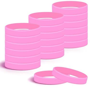 Imagem de Lesnala 24 pulseiras de silicone em branco cor rosa pulseiras de borracha de cor sólida pulseiras elásticas para eventos, homens, mulheres, adolescentes, jogos, equipes, lembrancinhas de festa