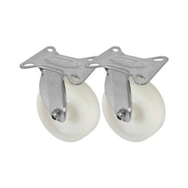 Imagem de Kit 2 un roda rodízio fixo nylon 3 polegada 75mm frigorifico - AJAX