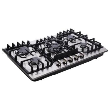Imagem de Fogão a gás Deli-Kit DK5712 5 queimadores 30" em aço inoxidável