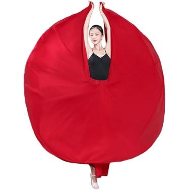Imagem de Mulheres Maxi Grande Balanço Flowy Chiffon Dança Saia Dança Do Ventre Saia Flamenco 720 Graus Saia Prática A-line Saia Longa Cheia, Red, XL