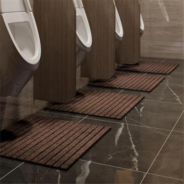 Imagem de 1 Peça Tapete De Mictório Antimicrobiano Tapetes De Mictório Antiderrapante Tapete De Urina De Banheiro Tapete De Chão Absorvente Tapetes De Urina De Banheiro Para M, Coffee, 40x50cm