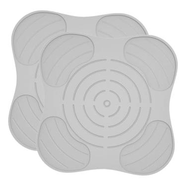 Imagem de SiaBiced Tapete de silicone para secagem de pratos, 2 peças, escorredor para panelas de cozinha, porta-panelas, utensílios de cozinha, resistente ao calor, Bege