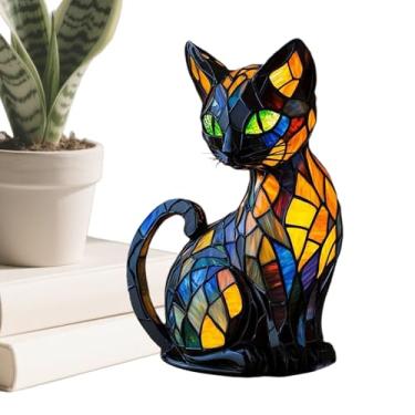 Imagem de Rrlihjgu Luz Noturna Animal,Estátua Gato Luminária Infantil Luz Noturna Luminária Decorativa,Decoração Residencial Em Resina Decoração Assustadora Halloween Para Escritório Sala De Estar Quarto