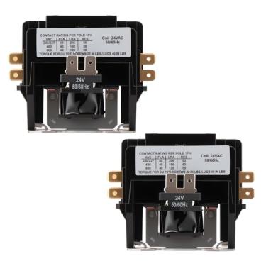 Imagem de LZVXTYM 2 peças 1 pólo 40 Amp 24 VAC bobina AC contator, monopolo 40A 24V 50/60Hz AC motor de substituição para compressor de ar condicionado unidade condensador contatores