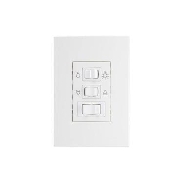 Imagem de Controle De Ventilador Margirius Sleek 3 Velocidades Com Placa 4x2 Branco 220v