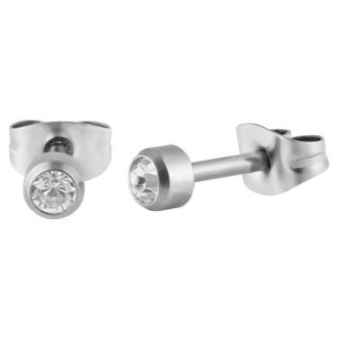 Imagem de Brinco Aço Ponto de Luz Zircônia Branca 4mm - Convex