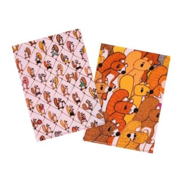 Imagem de Acessórios Hobonichi Techo – 100% Laranja: Conjunto de 2 Pastas Hobonichi para Tamanho A5 (Esquadrão Esquilo)