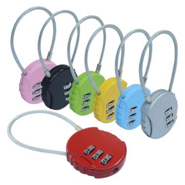 Imagem de Hordion Cadeado com combinação de 8 peças, cadeado de academia de 3 dígitos, ao ar livre, 8 cores, à prova d'água, mini cadeado de bagagem para armário escolar, mochila, caixa de ferramentas de viagem
