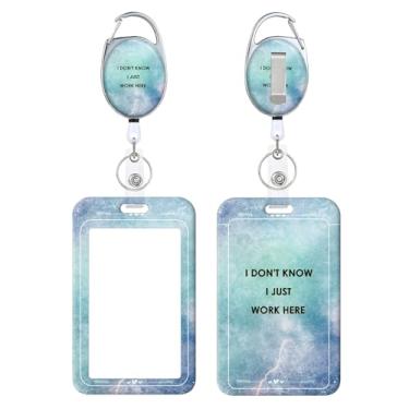 Imagem de Porta-crachá retrátil, lindo padrão de impressão, carretel de crachá com chaveiro, etiqueta de nome, protetor de cartão de identificação vertical para enfermeira, professor de medicina, estudante (I