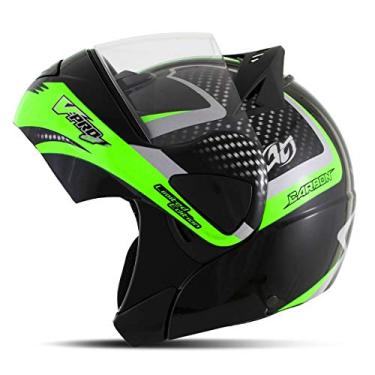 Imagem de CAPACETE ESCAMOTEÁVEL PRO TORK V-PRO JET 2 CARBON PRETO - VERDE TAM. 58