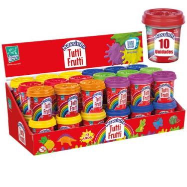 Imagem de Kit Massinha De Modelar Pote Massa Tutti Frutti 10 Unidades - Super To