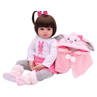 Imagem de Bebê Reborn Boneca Realista Menina Silicone 48cm - MIEMAY KIDS, Bebê c