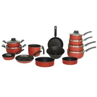 Imagem de Conjunto de Panelas Antiaderente 13 peças Vermelho